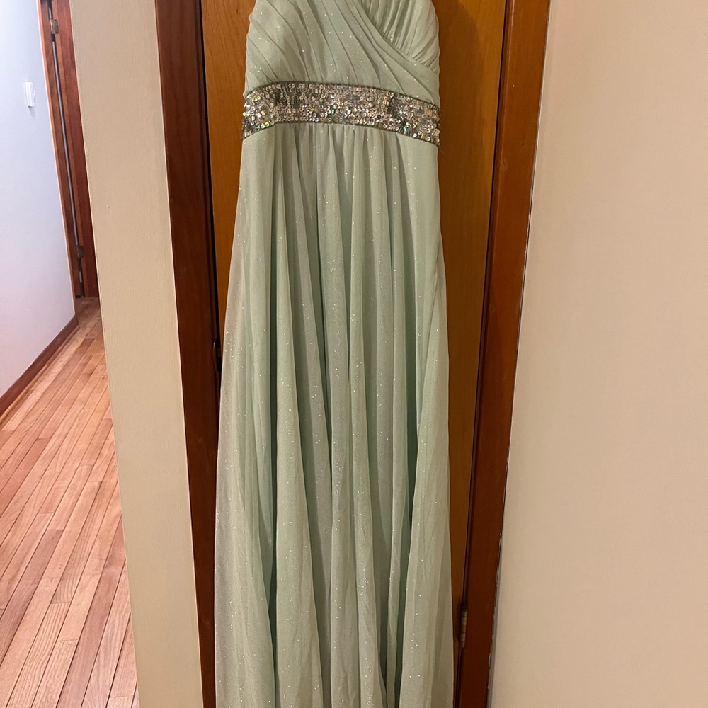 My Michelle Strapless Mint Dress with Sequin Band